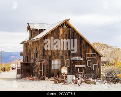 Nevada, 13 MARS 2021 - abandon du bâtiment rétro de la ville fantôme de Nelson Banque D'Images