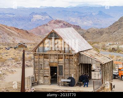 Nevada, 13 MARS 2021 - abandon du bâtiment rétro de la ville fantôme de Nelson Banque D'Images