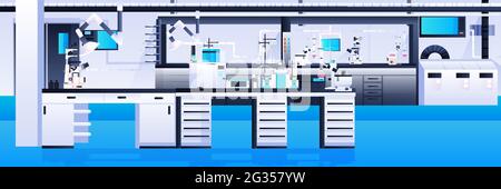 vide aucun laboratoire de recherche chimique avec différents équipement scientifique concept d'éducation scientifique en milieu de travail Illustration de Vecteur