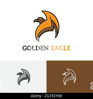 Logo Golden Eagle Hawk Falcon Mighty Predator Wildlife Illustration de Vecteur