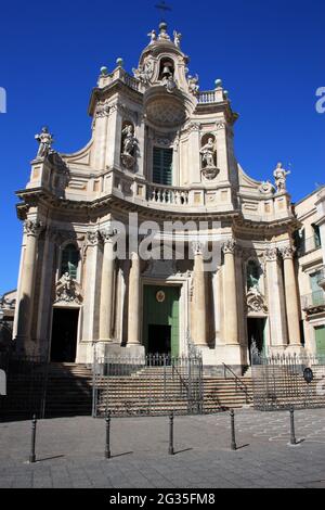 Basilique della Collégiata à Catane en Sicile Banque D'Images