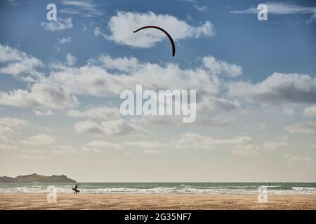 Destination touristique Cornish Hayle, à St Ives Bay, Cornwall, Angleterre, Hayle Beach Banque D'Images