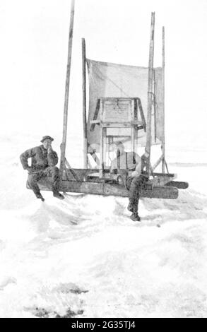 Expédition, expédition polaire, expédition de Fram 1893 - 1896, station météorologique mobile, INFO-DROITS-SUPPLÉMENTAIRES-DÉSTOCKAGE-NON-DISPONIBLE Banque D'Images