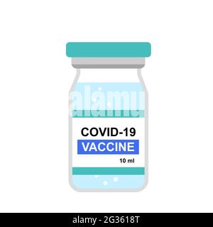 Vaccin médical contre la maladie du coronavirus COVID-19. Illustration vectorielle isolée sur fond blanc. Illustration de Vecteur