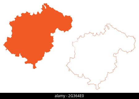 Province de Teruel (Royaume d'Espagne, communauté autonome d'Aragon) carte illustration vectorielle, scribble sketch carte Teruel Illustration de Vecteur
