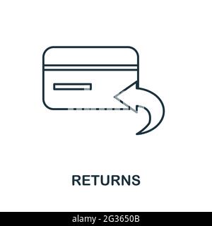 Icône de ligne de retour. Illustration simple de la collection e-commerce. Icône Creative Returns pour la conception Web, les modèles, les infographies et bien plus encore Illustration de Vecteur