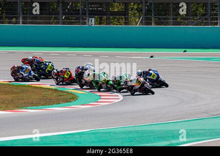 Montmelo, Barcelone, Espagne. 13 juin 2021. Coureurs lors de la course moto 2 de FIM CEV Repsol Barcelona sur le circuit Barcelone-Catalunya. Credit: David Ramirez/DAX/ZUMA Wire/Alamy Live News Banque D'Images