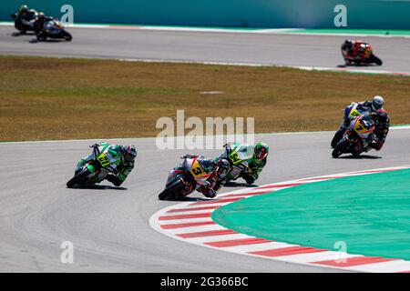 Montmelo, Barcelone, Espagne. 13 juin 2021. Coureurs lors de la course moto 2 de FIM CEV Repsol Barcelona sur le circuit Barcelone-Catalunya. Credit: David Ramirez/DAX/ZUMA Wire/Alamy Live News Banque D'Images