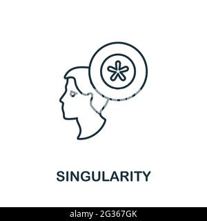 Icône de ligne de singularité. Création de contours à partir de la collection d'icônes d'intelligence artificielle. Icône de singularité fine pour les infographies et les bannières Illustration de Vecteur