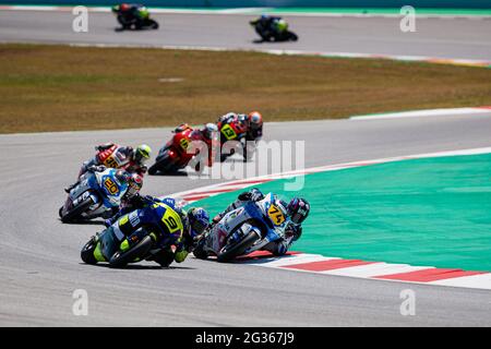 Montmelo, Barcelone, Espagne. 13 juin 2021. Coureurs lors de la course moto 2 de FIM CEV Repsol Barcelona sur le circuit Barcelone-Catalunya. Credit: David Ramirez/DAX/ZUMA Wire/Alamy Live News Banque D'Images