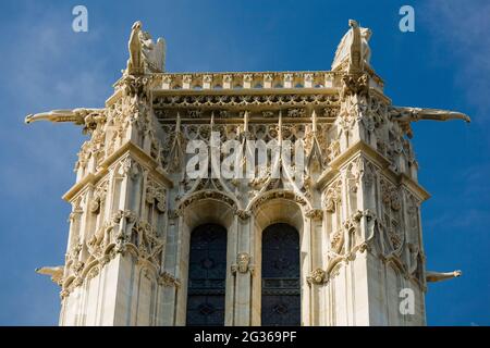 France. Paris 75004. Place du Châtelet. Visite du monument de Saint Jacques Banque D'Images