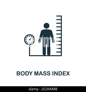 Icône Indice de masse corporelle. Élément créatif simple. Icône d'indice de masse corporelle monochrome remplie pour les modèles, les infographies et les bannières Illustration de Vecteur