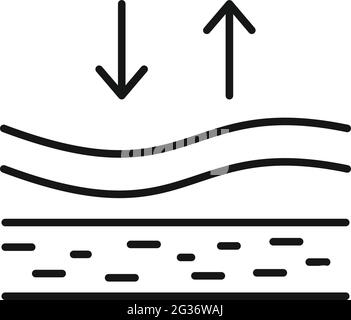 Icône de lissage des plis, style de contour Illustration de Vecteur