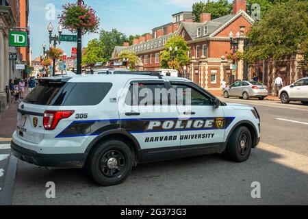 Voiture de police de l'Université Harvard à Cambridge, Massachusetts, États-Unis Banque D'Images