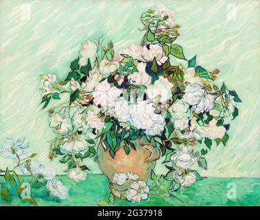 Art / peinture. Roses (1890) par Vincent Van Gogh. Banque D'Images