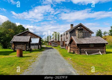 Maison historique, la ferme médiévale Stiklastadir, Stiklestad, Norvège Banque D'Images