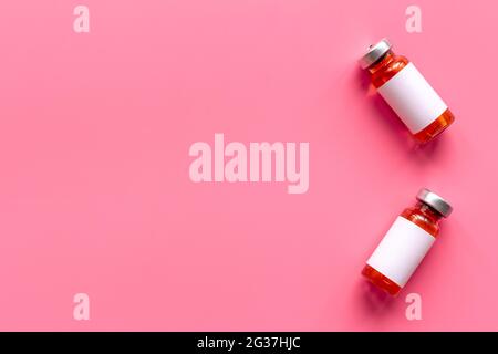 Flacons de vaccins. Vaccin Covid en flacons. Concept de vaccination Banque D'Images