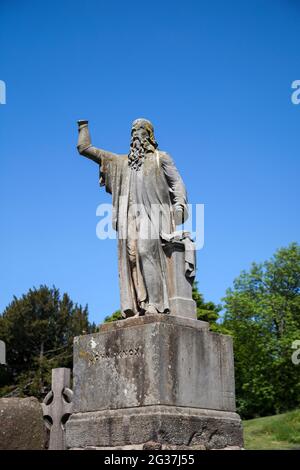 Statue de John KNOX qui fait partie des statues des réformistes dans le cimetière de la vieille ville de Stirling, en Écosse. John KNOX (1514-1572) était le leader du Banque D'Images