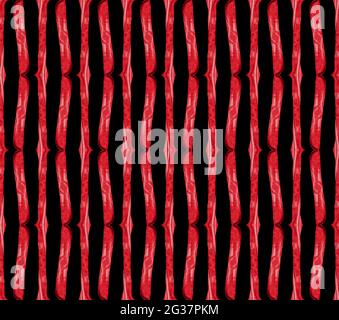 Motif sans couture avec rayures organiques dans les tons rouges et noirs Banque D'Images