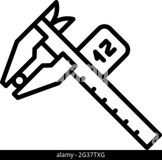 Micromètre numérique icône industrielle. Outline micromètre numérique icône de vecteur industriel pour la conception de sites Web isolée sur fond blanc Illustration de Vecteur