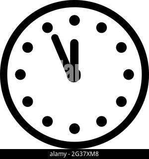 Horloge murale mécanique, temps de montre. Illustration de l'icône vecteur plat. Symbole noir simple sur fond blanc. Horloge murale mécanique, symbole de temps de montre desi Illustration de Vecteur