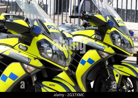 UK police moto modèle Kawasaki GTR 1400 Banque D'Images