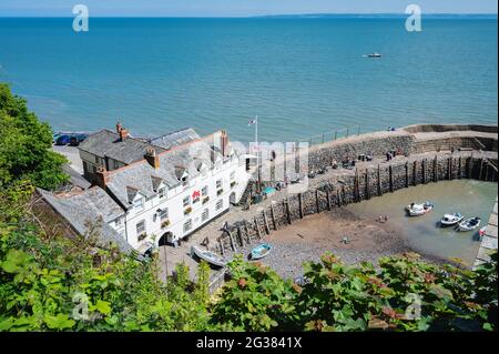 Village antique de Clovelly dans le Nord du Devon, Royaume-Uni Banque D'Images
