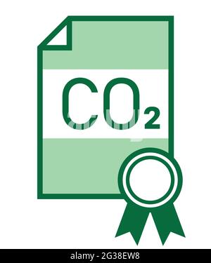 Symbole d'échange d'émissions de CO2 icône de vecteur de licence ETS Illustration de Vecteur
