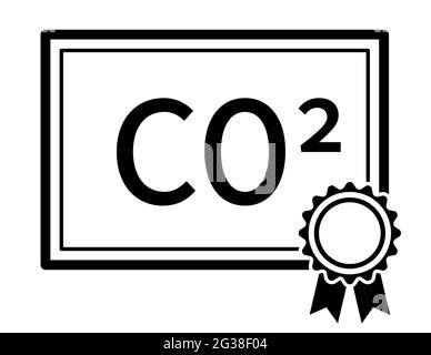 Symbole d'échange d'émissions de CO2 Licence ETS icône de vecteur papier Illustration de Vecteur