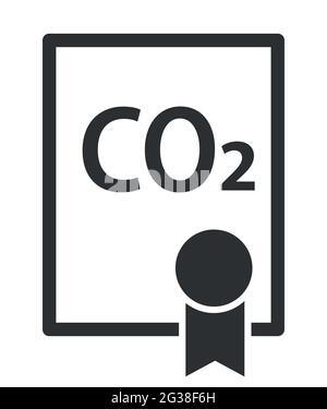 Symbole d'échange d'émissions de CO2 icône de vecteur de licence Illustration de Vecteur