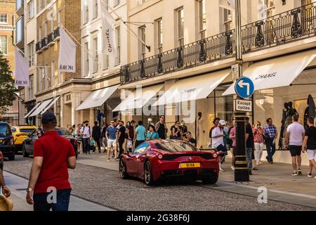 Londres Oxford Street Bond Street leicester Square Banque D'Images