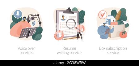 Illustrations vectorielles abstraites de tâches basées sur Internet. Illustration de Vecteur