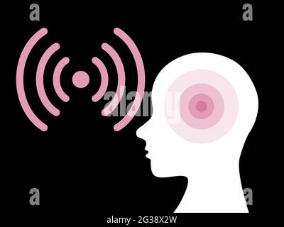 Influence négative des ondes radio mobiles sur l'homme. Illustration abstraite de concept. Vecteur. Illustration de Vecteur
