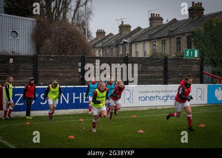 Dagenham, Grand Londres, Angleterre 07 février 2021. Barclays FA Super League match entre West Ham United Women et Bristol City Women. Banque D'Images