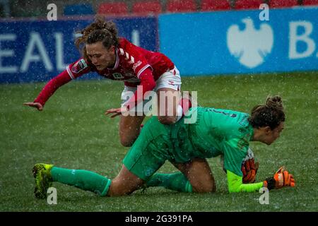 Dagenham, Grand Londres, Angleterre 07 février 2021. Barclays FA Super League match entre West Ham United Women et Bristol City Women. Banque D'Images