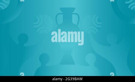 Vecteur de fond du tournoi européen de football 2020. Football de tasse, shiluette de balle sur fond bleu. Le prix du champion européen de football a un passé abstrait Illustration de Vecteur