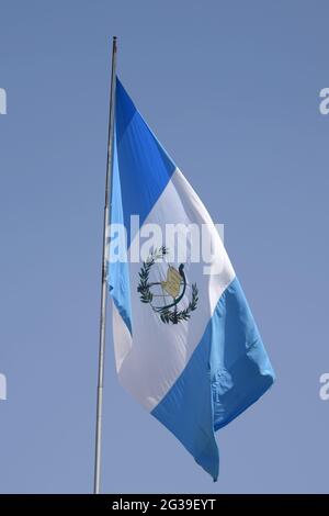 Drapeau du Guatemala, a déclaré un symbole national le 17 août 1871. Banque D'Images