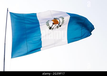 Drapeau du Guatemala, a déclaré un symbole national le 17 août 1871. Banque D'Images