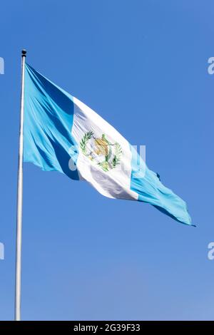 Drapeau du Guatemala, a déclaré un symbole national le 17 août 1871. Banque D'Images