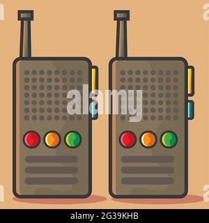 illustration de l'émetteur-récepteur à talkie-walkie dans un style plat Illustration de Vecteur