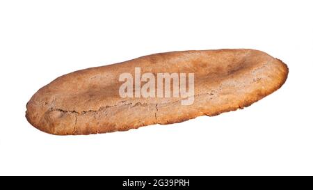 Shoti de pain gris géorgien isolé sur fond blanc. Nourriture Banque D'Images