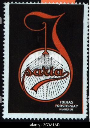 Publicité, timbres-affiches, appareils ménagers / articles pour la maison, 'Isaria', accessoires, DROITS-SUPPLÉMENTAIRES-AUTORISATION-INFO-NON-DISPONIBLE Banque D'Images