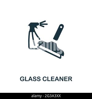 Icône Glass Cleaner. Élément simple monochrome de la collection d'entretien ménager. Icône Creative Glass Cleaner pour la conception Web, les modèles, les infographies et Illustration de Vecteur