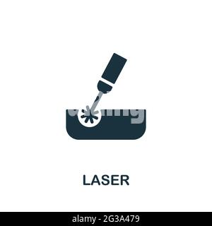 Icône laser. Elément simple monochrome de la collection de fabrication. Icône laser créative pour la conception Web, les modèles, les infographies et bien plus encore Illustration de Vecteur