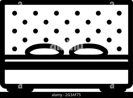 Icône de lit king size. Contour en gras avec largeur de contour modifiable. Illustration vectorielle. Illustration de Vecteur