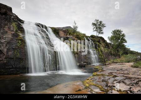 Les chutes d'Ardessie près de Dundonnell, NW Highlands, Écosse, Royaume-Uni Banque D'Images