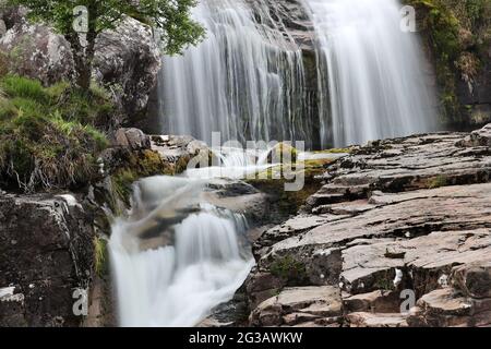 Les chutes d'Ardessie près de Dundonnell, NW Highlands, Écosse, Royaume-Uni Banque D'Images