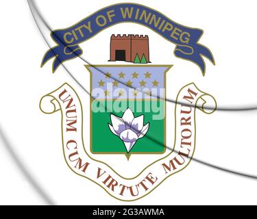 3D Winnipeg blason, Canada. Illustration 3D. Banque D'Images