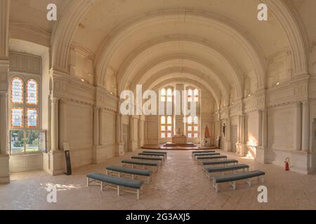 FRANCE - VALLÉE DE LA LOIRE - LOIR ET CHER (41) - CHÂTEAU DE CHAMBORD : LA CHAPELLE. INSÉRÉ DANS LA TOUR D'ANGLE OUEST, SI INVISIBLE DE L'EXTÉRIEUR, IL SPRE Banque D'Images