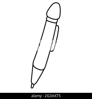 Stylo d'écriture. Stylo professionnel. Illustration vectorielle en style doodle. Illustration de Vecteur
